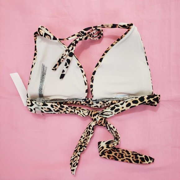 Victoria's Secret Push Up Triangle Swim Top Medium M Bikini Top Leopard - Picture 5 of 6